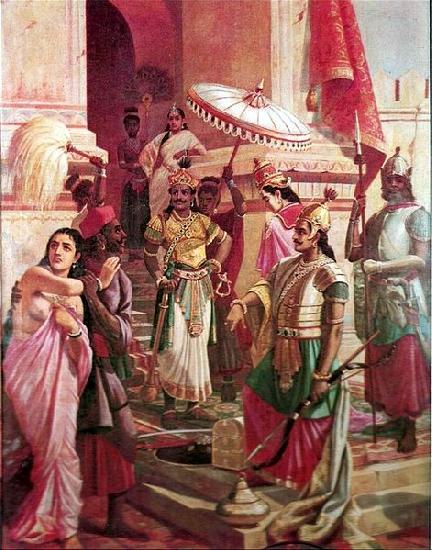 Raja Ravi Varma Victory of Meghanada oil painting image